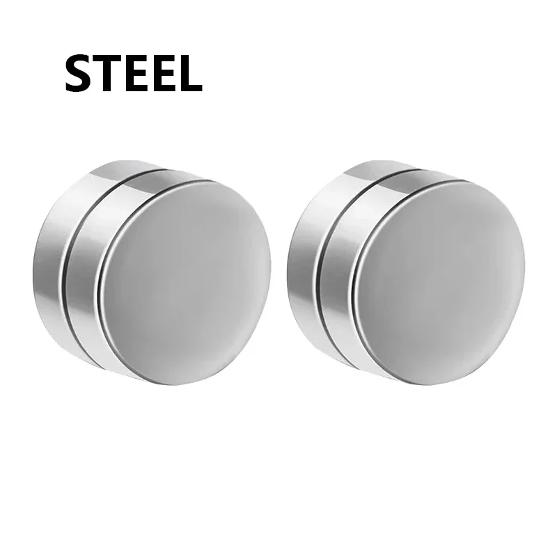 3 Pairs Crystal Strong Magnetic Ear Stud Clip Earrings for Men and Women Punk Round Zircon Magnet Earrings Non Piercing Jewelry - Image 16