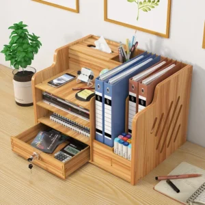 Office Multi-layer Desktop Storage Box with Lock Household Workstation File Drawer Storage Rack Desk and Miscellaneous Artifact