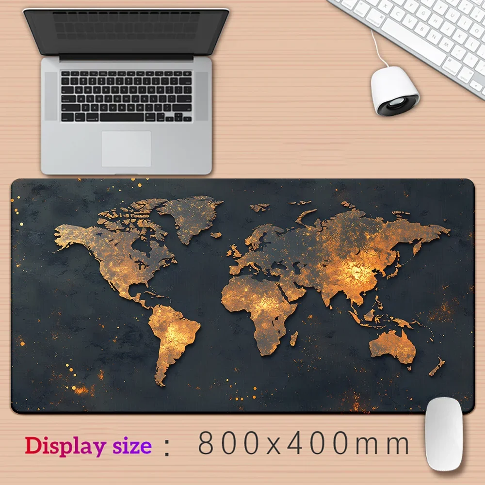 World Map Mouse Pad Large Gaming Mouse pad 900x400 rubber desk mat Non-slip PC laptop Gamer desk accessories table pad carpet - Image 2