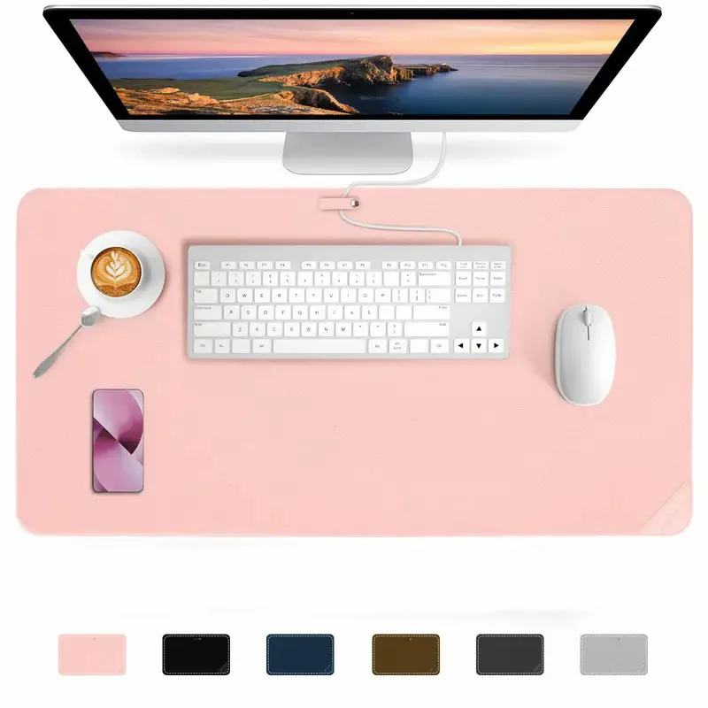 Leather Desk Mat Computer Mat for Desk Large Mouse Pad and Keyboard Mat Desk Protector for Office - Image 3