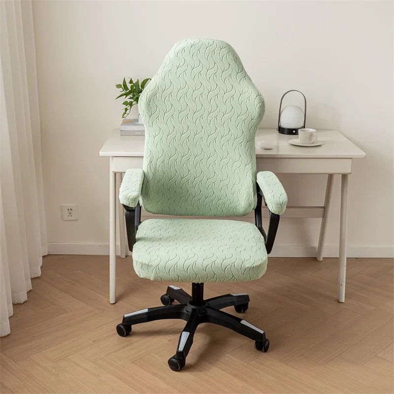 4Pcs/Set Jacquard Office Chair Cover with Armrest Cover Computer Armchair Slipcover Elastic Rotating Lift Gaming Chair Protector - Image 4