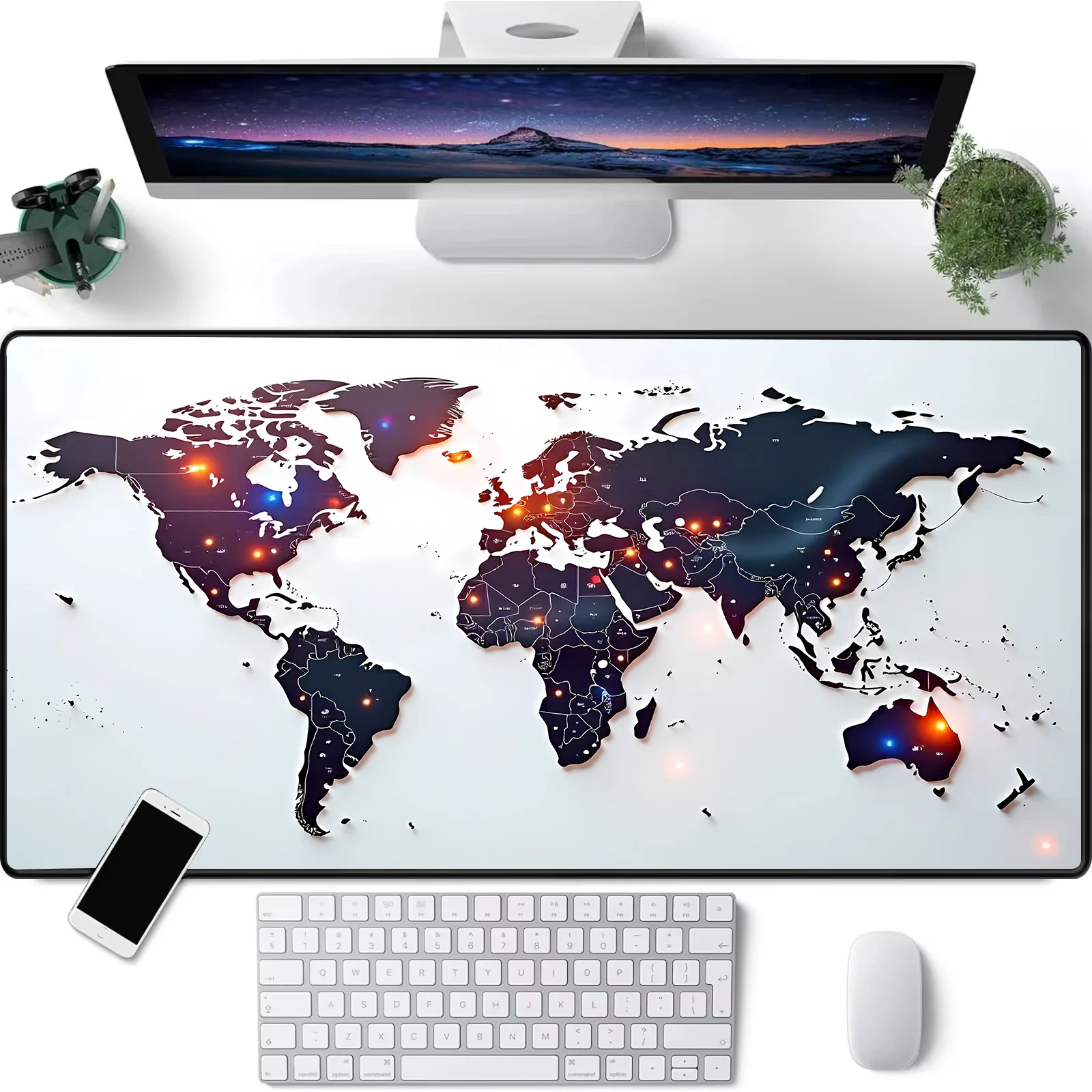 World Map Mouse Pad Large Gaming Mouse pad 900x400 rubber desk mat Non-slip PC laptop Gamer desk accessories table pad carpet - Image 11