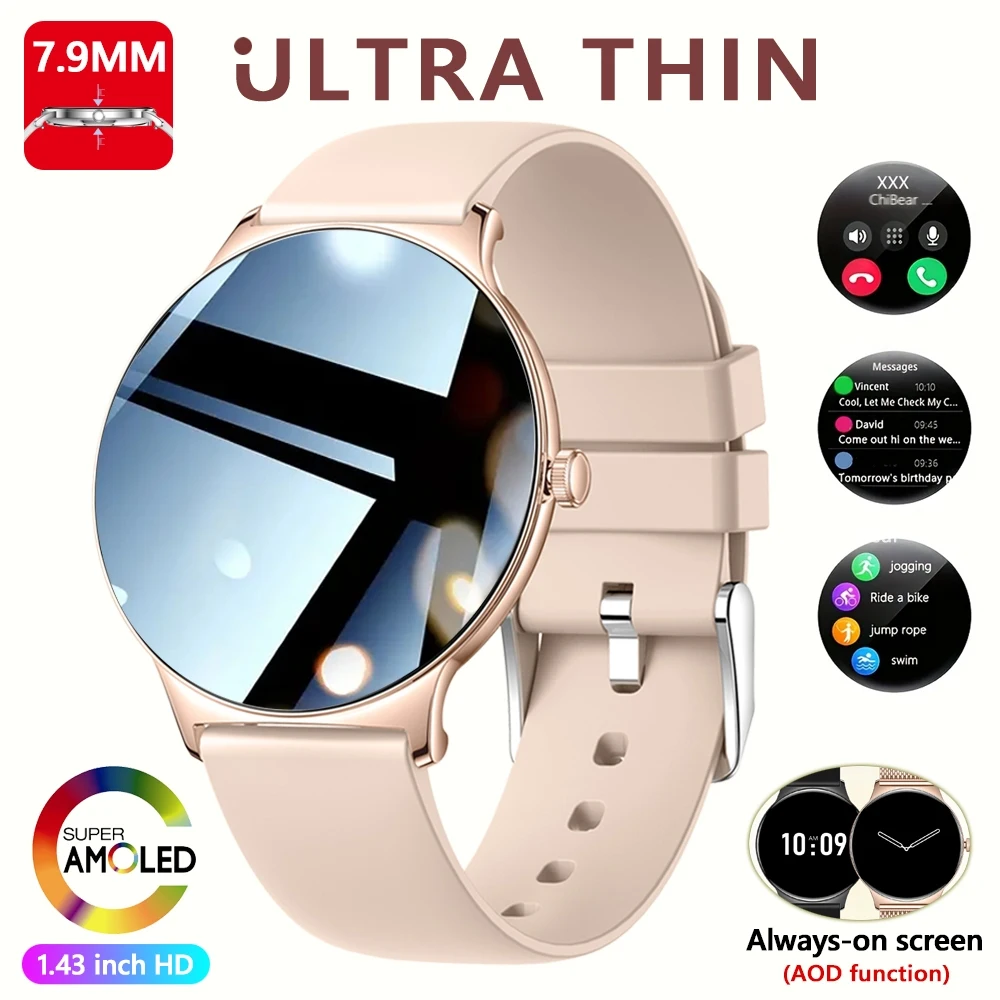 ChiBear Ultra Thin Fashion Smart Watch Women Screen Always Display Time Sports Bracelet Bluetooth Call AMOLED Smartwatch Woman - Image 11