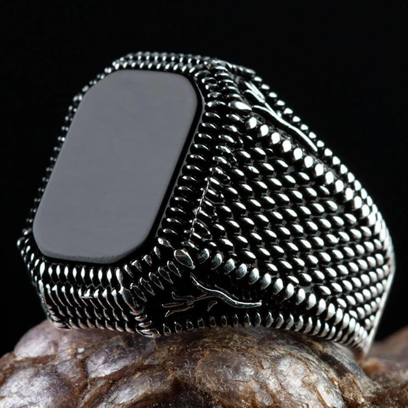 Retro Handmade Turkish Ring For Men Vintage Double Swords Black Zircon Rings Punk 2023 Trendy Islamic Religious Muslim Jewelry - Image 11