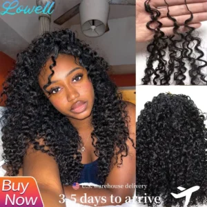 Small Spirals Curly Crochet Human Hair Extensions 12A Deep Pixie Curls Crochet Hair Pre Separated Knotless Miracle Knot Braids