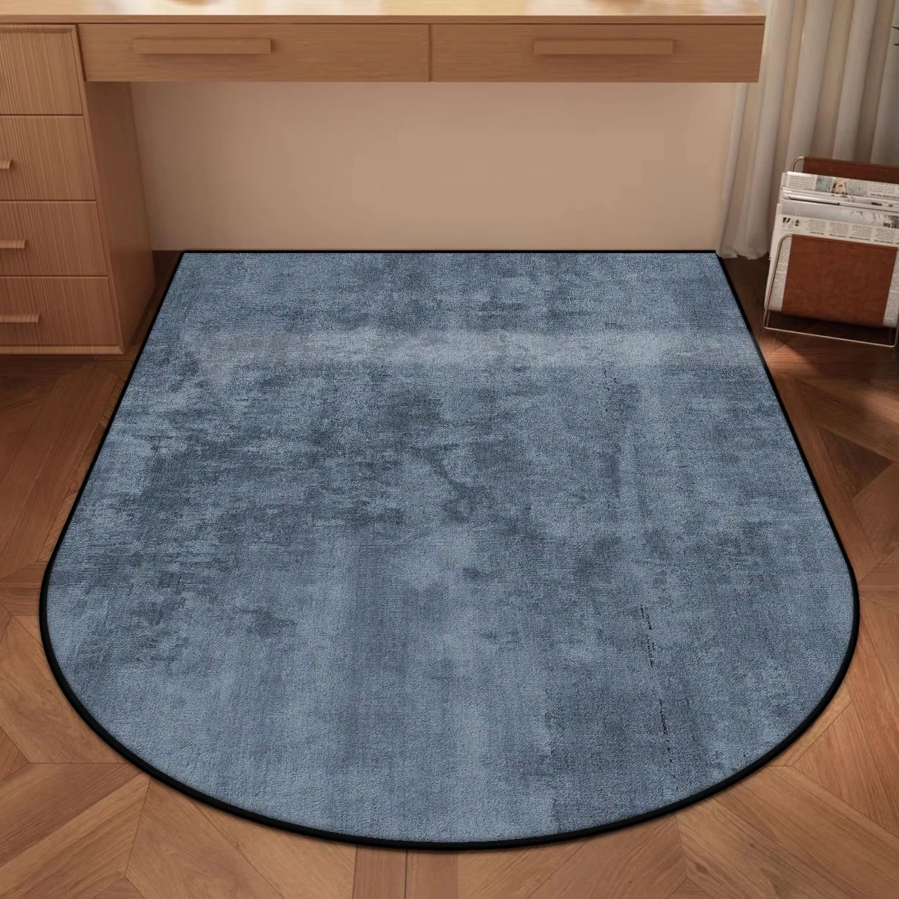 VIKAMA Study Desk Chairs Floor Mat Home Chair Non-slip Pad Vanity Table Solid Coral Felt Carpet Home Decoration - Image 5