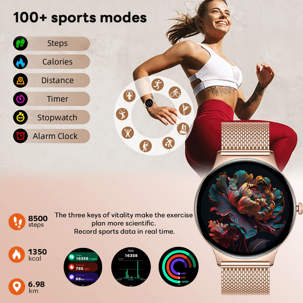 ChiBear Ultra Thin Fashion Smart Watch Women Screen Always Display Time Sports Bracelet Bluetooth Call AMOLED Smartwatch Woman - Image 6