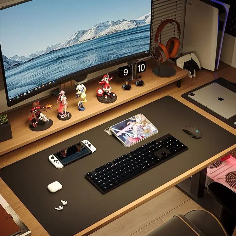 Leather Desk Mat Computer Mat for Desk Large Mouse Pad and Keyboard Mat Desk Protector for Office - Image 2