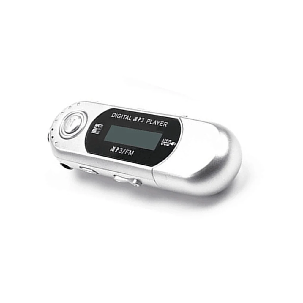 Mini MP3 Player Flash Drive LCD Music Player One Finger Control School Sliver - Image 5