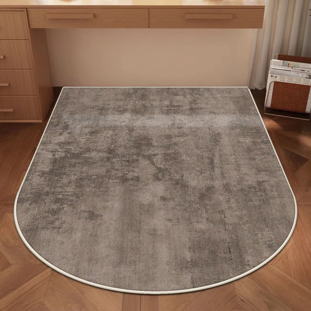 VIKAMA Study Desk Chairs Floor Mat Home Chair Non-slip Pad Vanity Table Solid Coral Felt Carpet Home Decoration - Image 3