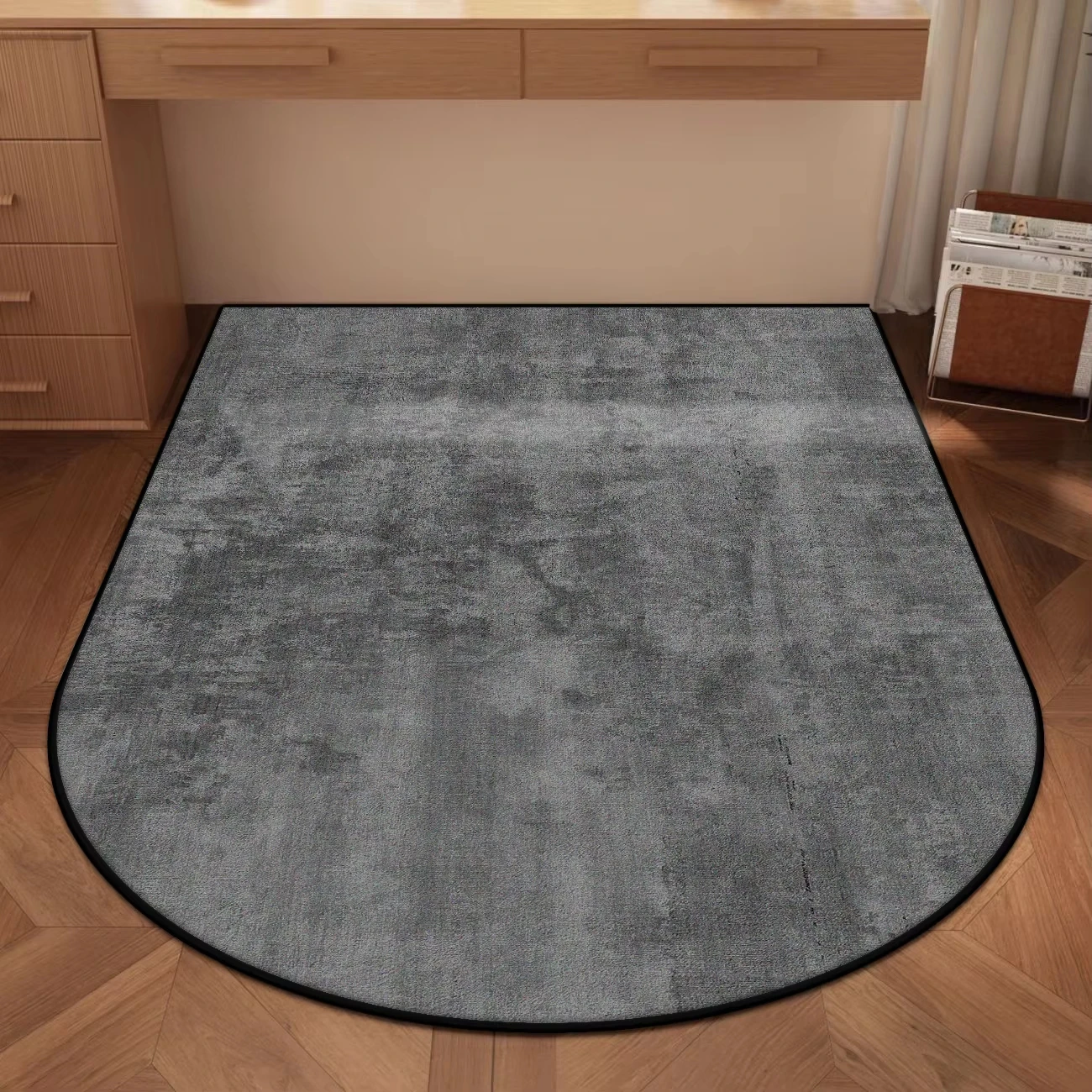 VIKAMA Study Desk Chairs Floor Mat Home Chair Non-slip Pad Vanity Table Solid Coral Felt Carpet Home Decoration - Image 7