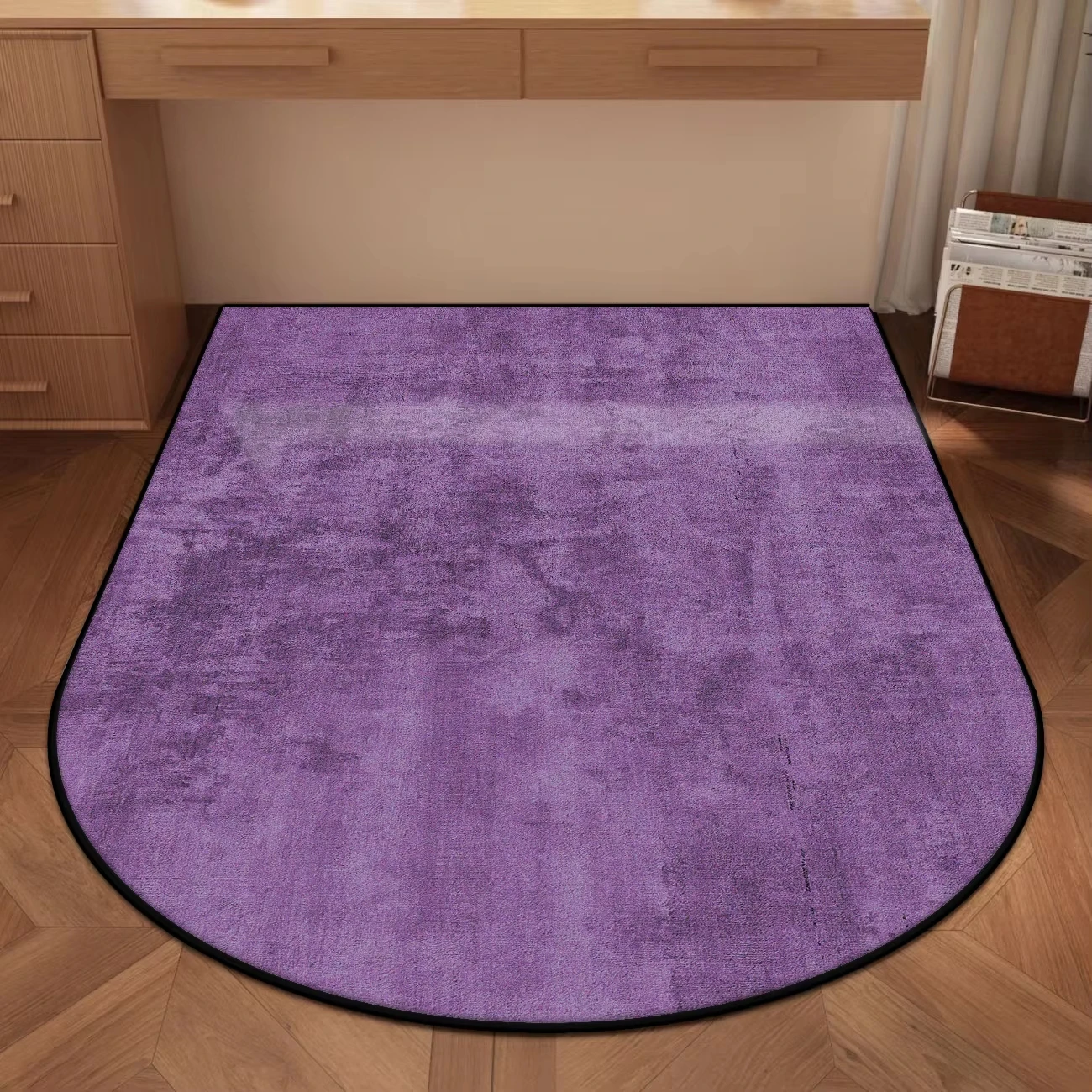 VIKAMA Study Desk Chairs Floor Mat Home Chair Non-slip Pad Vanity Table Solid Coral Felt Carpet Home Decoration - Image 10