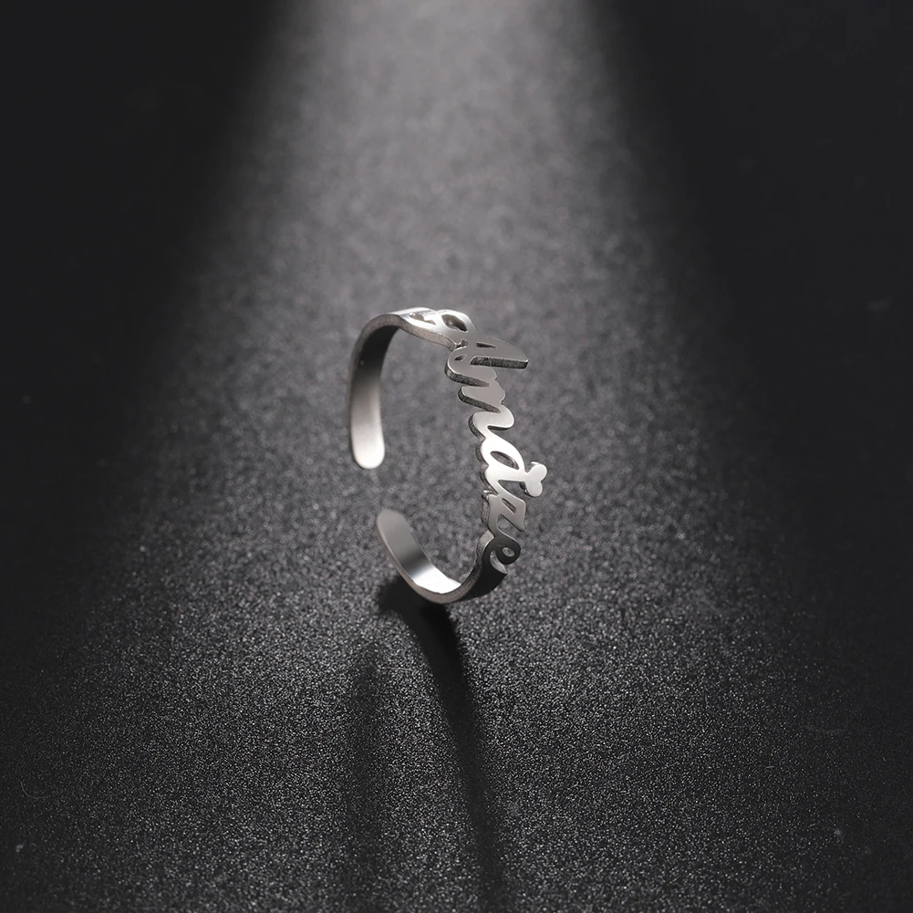 Custom Double First Name Finger Ring For Women Men Personalized Couple Family Gift Gold Color Stainless Steel Metal Jewelry - Image 12