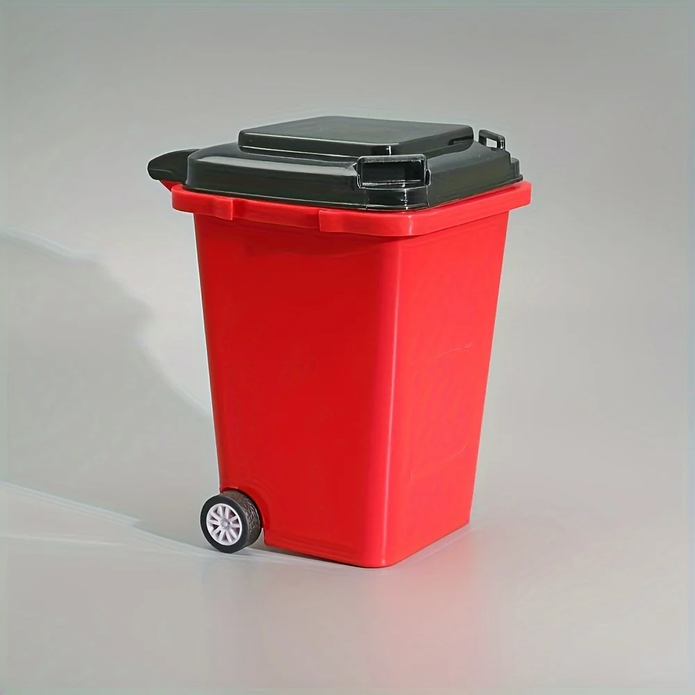 1pc Portable Mini Office Desk Trash Bin Pen Holder - Office Supplies Storage - Image 10