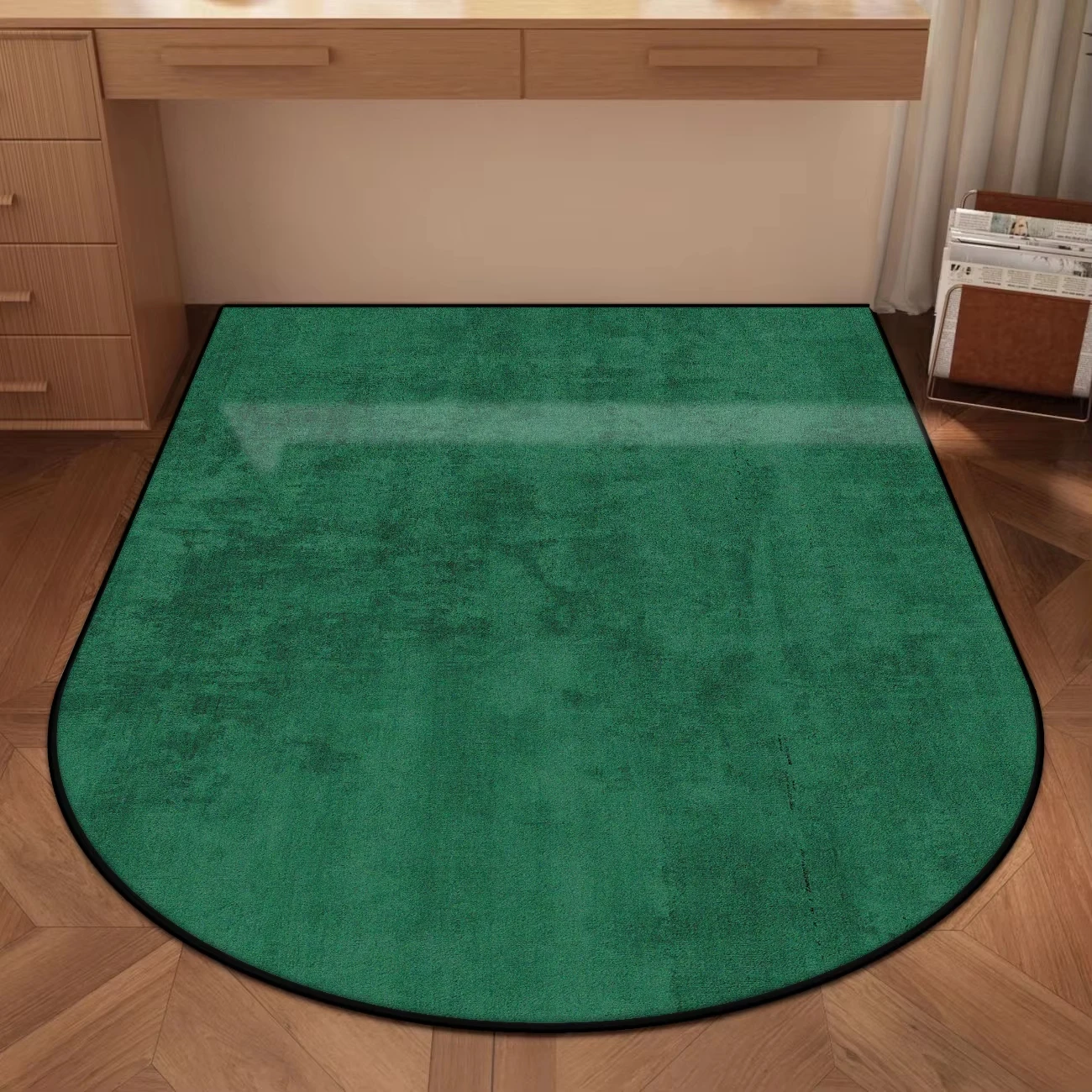 VIKAMA Study Desk Chairs Floor Mat Home Chair Non-slip Pad Vanity Table Solid Coral Felt Carpet Home Decoration - Image 11