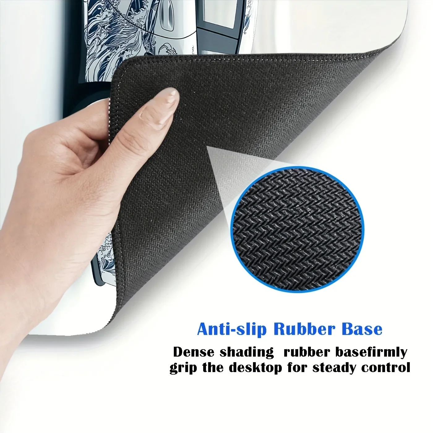 Large White Sports Car Design Gaming Mouse Pad Anti-Slip Rubber Base Extended Desk Mat for Gamer Office Use Computer Accessories - Image 5