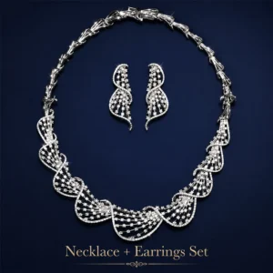 New Women's jewelry set Cubic Zirconia necklace and earrings Bridal jewelry set for women's ball wedding party accessori