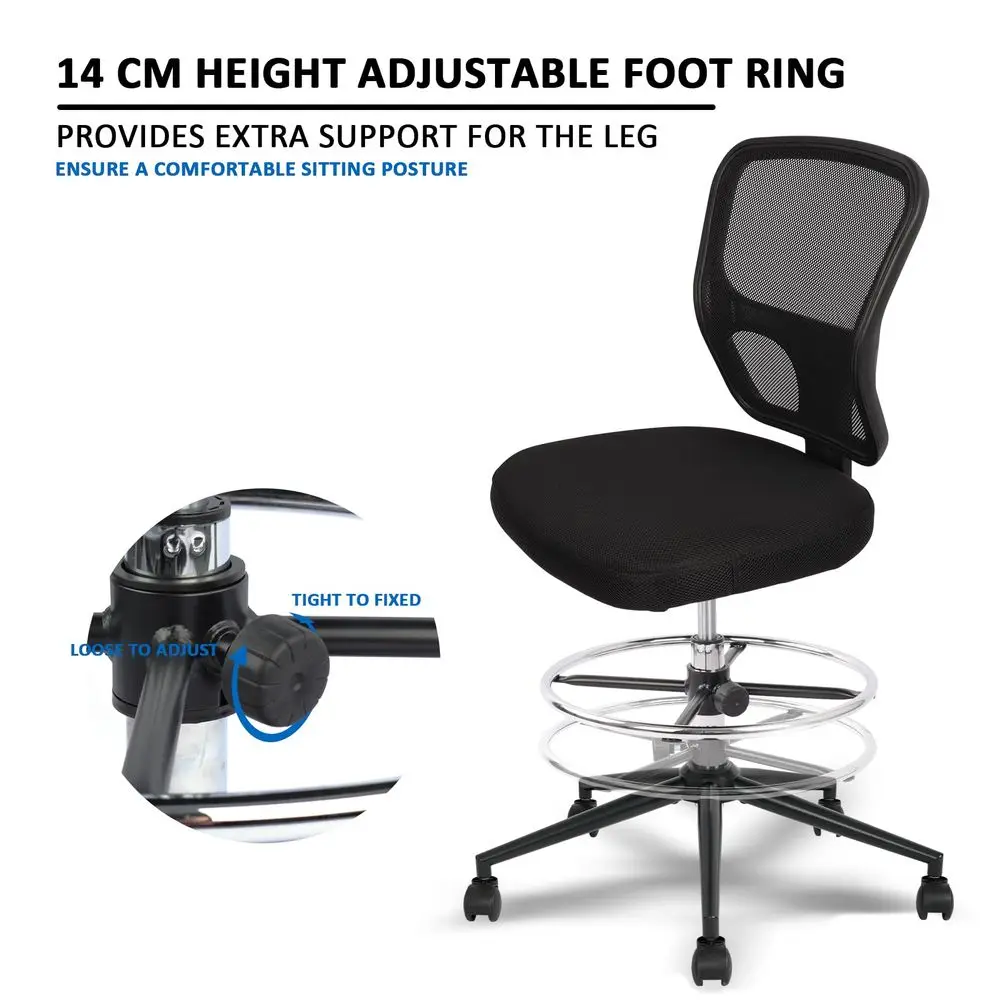 Drafting Chair Tall Office Chair Adjustable Height High Back Ergonomic Desk Chair Drafting Stool Rolling Bar Stools Chairs with - Image 4