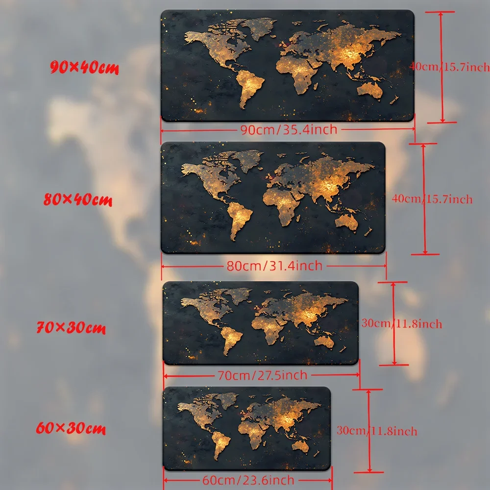 World Map Mouse Pad Large Gaming Mouse pad 900x400 rubber desk mat Non-slip PC laptop Gamer desk accessories table pad carpet - Image 5
