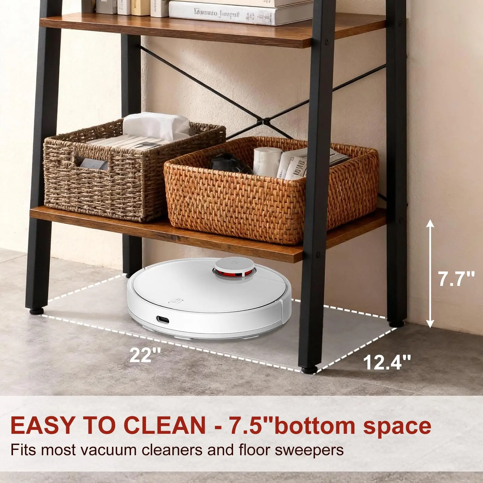 JHK 4-Tier Display Bookshelf Wooden Storage Standing Shelf Stable Frame Graduated Shelves for Organized Display for Living Room - Image 5