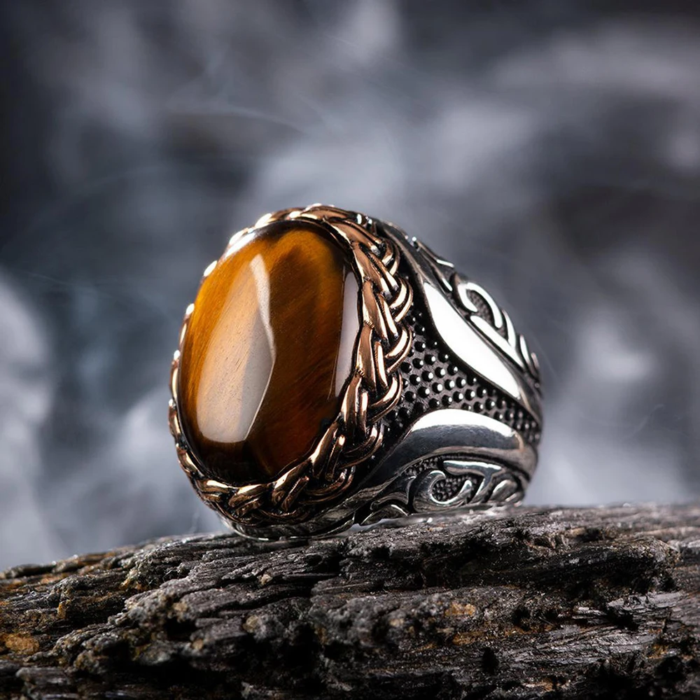 Retro Handmade Turkish Ring For Men Vintage Double Swords Black Zircon Rings Punk 2023 Trendy Islamic Religious Muslim Jewelry - Image 7