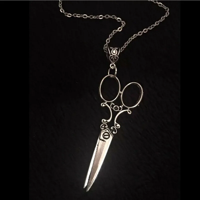 Vintage Scissor Pendant Necklace Women Men Gothic Goth Y2k Steampunk Long Collar Victorian Aesthetic Jewelry Grunge Accessories - Image 7