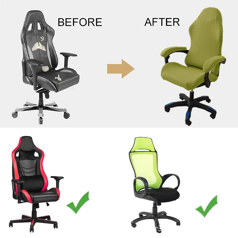 4Pcs/set Corn Velvet Office Gaming Chair Covers Esports Office Computer Game Chair Covers Home Chair Covers - Image 2