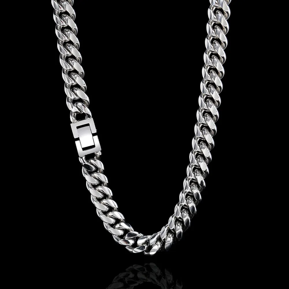 316L Stainless Steel Jewelry Man Necklace Gold Plated Curb Cuban Link Chain Friends Gift Drop Shipping - Image 7