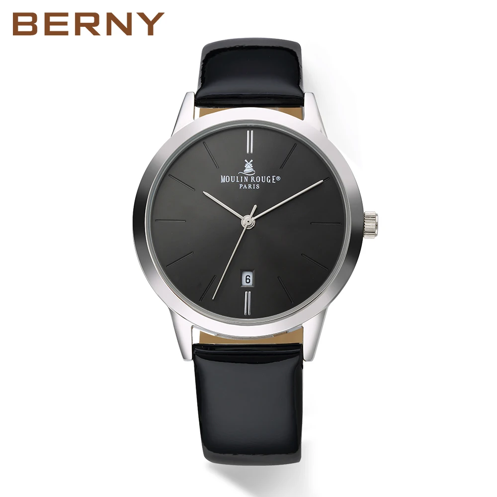 BERNY Women's Watch Japan Quartz Movement Ladies Calendar Window Leather Strap Wristwatch Clock for Woman Casual Waterproof - Image 8