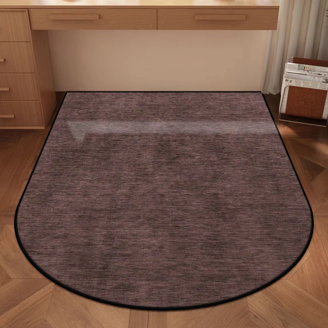 VIKAMA Study Desk Chairs Floor Mat Home Chair Non-slip Pad Vanity Table Solid Coral Felt Carpet Home Decoration - Image 9
