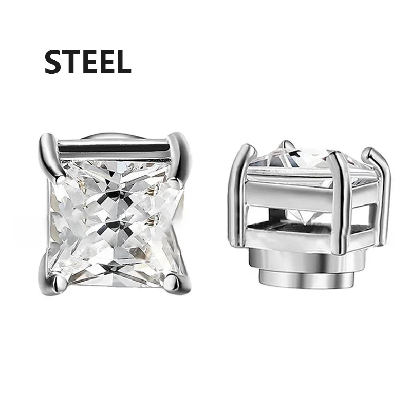 3 Pairs Crystal Strong Magnetic Ear Stud Clip Earrings for Men and Women Punk Round Zircon Magnet Earrings Non Piercing Jewelry - Image 14