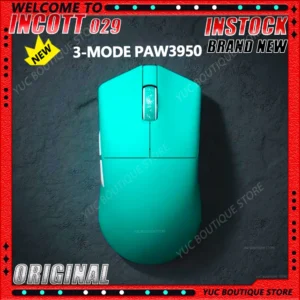NEW Incott 029 PRO 8K Wireless Mouse 3-Mode Gaming Mouse PAW3395/PAW3950 Bluetooth Lightweight Ergonomics Pc Gamer Accessories
