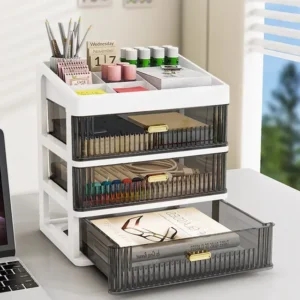 Drawer Storage Desk Organizer Stationery Transparent Office Supplies Organizers Accessories Box Plastic Organizing Boxes School
