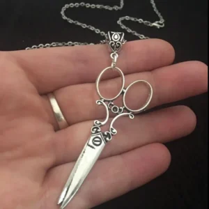 Vintage Scissor Pendant Necklace Women Men Gothic Goth Y2k Steampunk Long Collar Victorian Aesthetic Jewelry Grunge Accessories