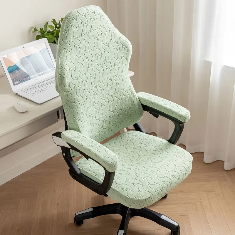 4Pcs/Set Jacquard Office Chair Cover with Armrest Cover Computer Armchair Slipcover Elastic Rotating Lift Gaming Chair Protector - Image 5