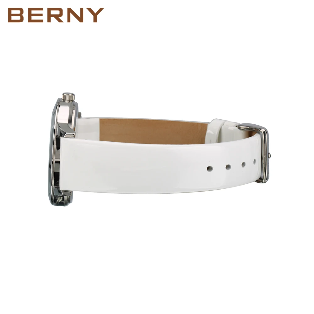 BERNY Women's Watch Japan Quartz Movement Ladies Calendar Window Leather Strap Wristwatch Clock for Woman Casual Waterproof - Image 4
